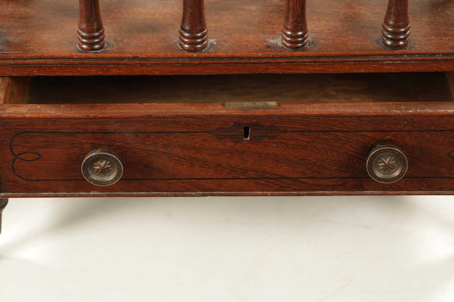 A REGENCY COLONIAL HARDWOOD CANTERBURY - Image 3 of 6