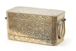 A LATE 19TH CENTURY MARANOA SILVER INLAID BRONZE BETEL NUT BOX