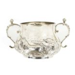 A FINE CHARLES II OVERSIZED SILVER PORRINGER