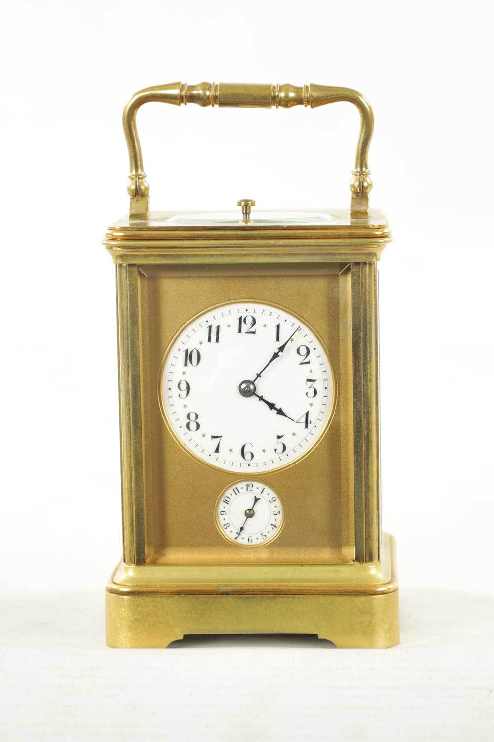 A LATE 19TH CENTURY FRENCH BRASS CASED GRAND SONNERIE CARRIAGE CLOCK - Image 8 of 15