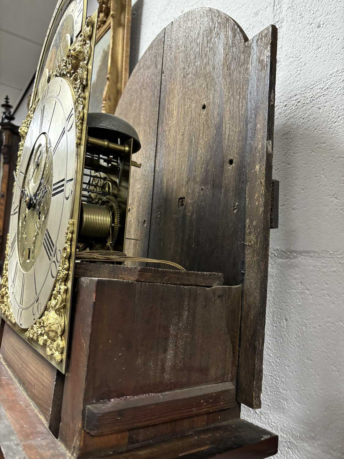 JOHN WYKE, LIVERPOOL. AN EARLY GEORGE III FIGURED MAHOGANY EIGHT DAY LONGCASE CLOCK - Image 10 of 16