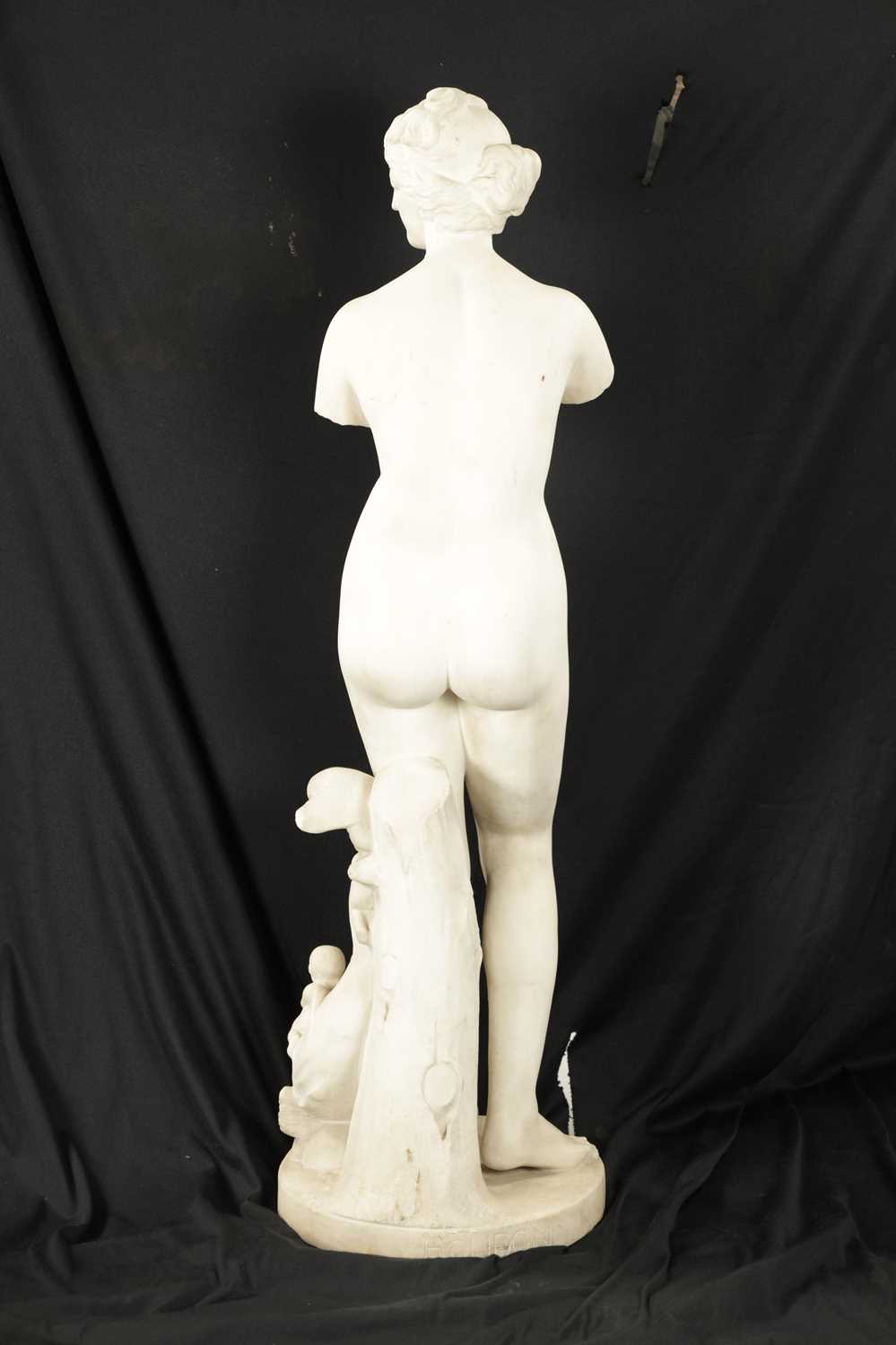 A LARGE LATE 19TH CENTURY CARVED WHITE MARBLE SCULPTURE - Image 5 of 8