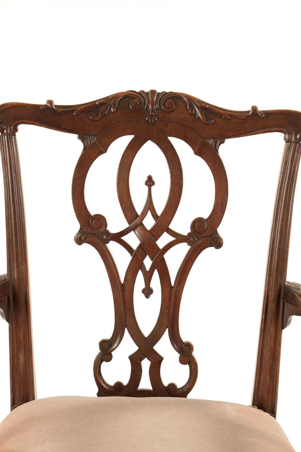 AN 18TH CENTURY CARVED MAHOGANY CHIPPENDALE STYLE OPEN ARMCHAIR - Image 3 of 10