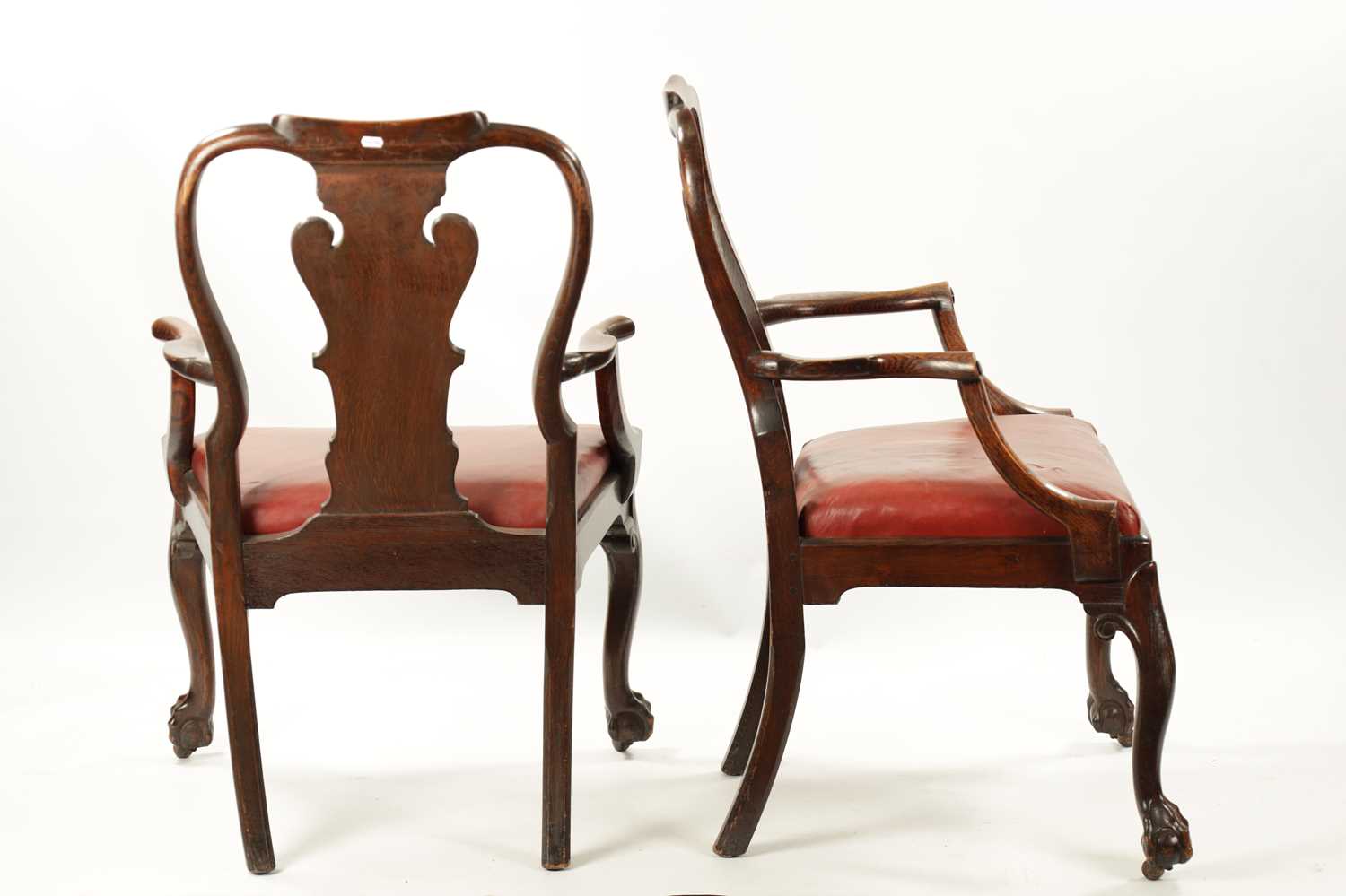 A PAIR OF GEORGE II STYLE ELM OPEN ARMCHAIRS - Image 8 of 8