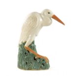 A LATE 19TH CENTURY MAJOLICA SCULPTURE OF A STORK