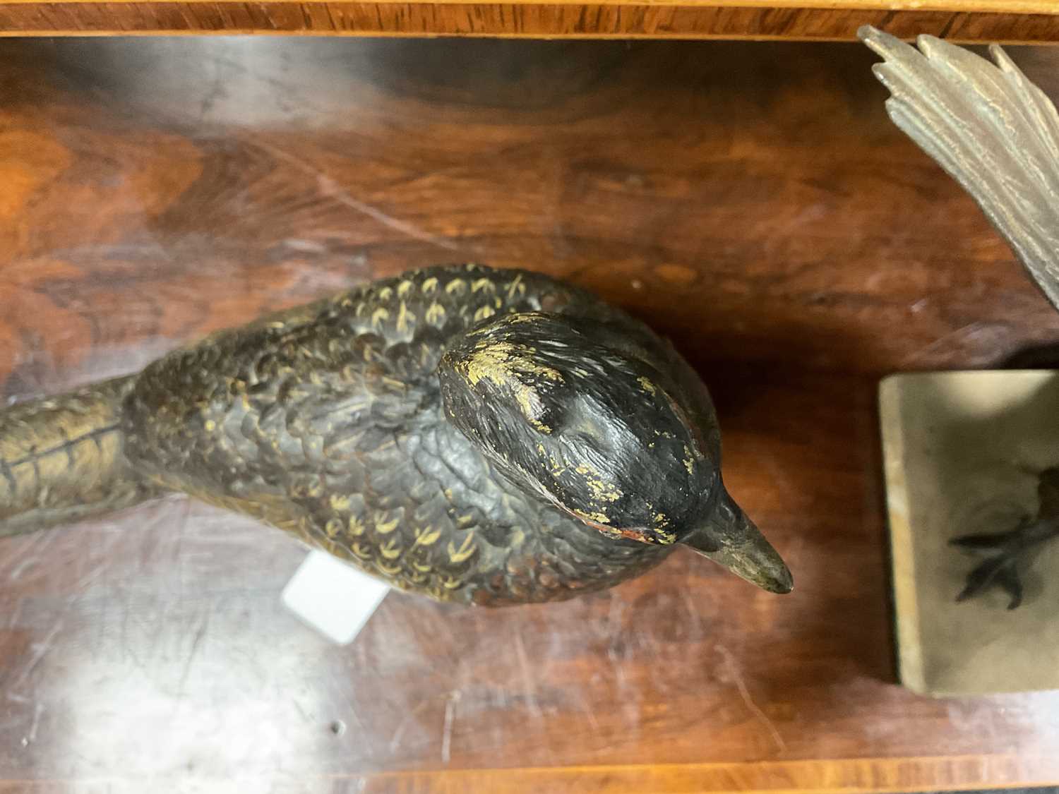 FRANZ BERGMAN. A LATE 19TH CENTURY COLD PAINTED BRONZE SCULPTURE OF A PHEASANT - Image 10 of 10