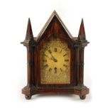 VINER, LONDON. A SMALL LATE REGENCY ENGLISH ROSEWOOD FUSEE MANTEL CLOCK