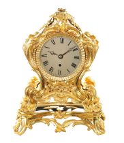 BARRAUDS, CORNHILL, LONDON. AN ENGLISH REGENCY ORMOLU FUSEE MANTEL CLOCK