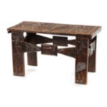 A CARVED HARDWOOD ASHANTI NATIVE OCCASIONAL TABLE