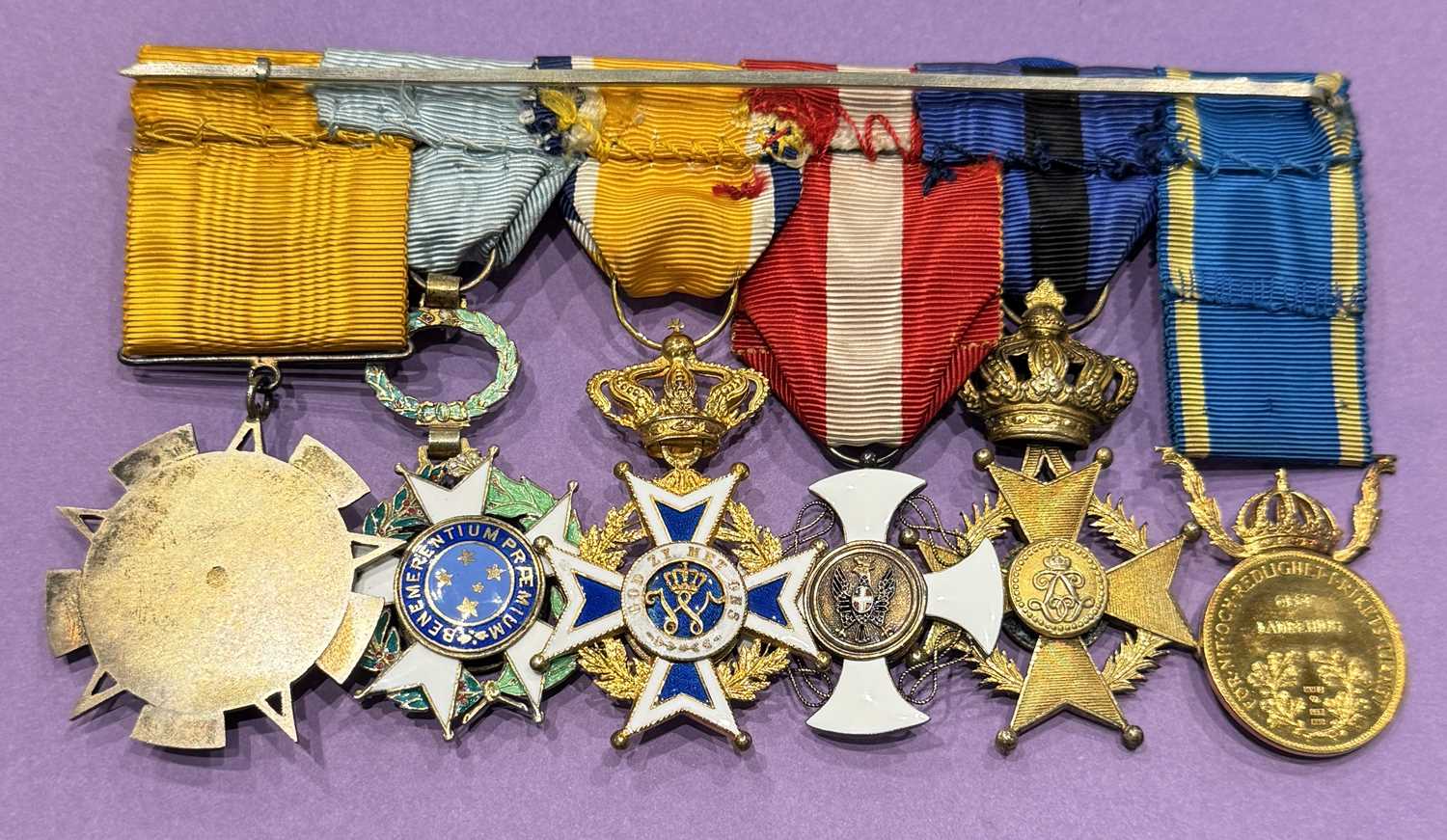 A FRAMED GROUP OF SIX WW2 OFFICERS GROUP OF MEDALS - Image 7 of 7