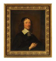 A 17TH CENTURY OIL ON CANVAS - HALF LENGTH PORTRAIT OF SIR THOMAS HATTON, FIRST BARONET - DATED 1641