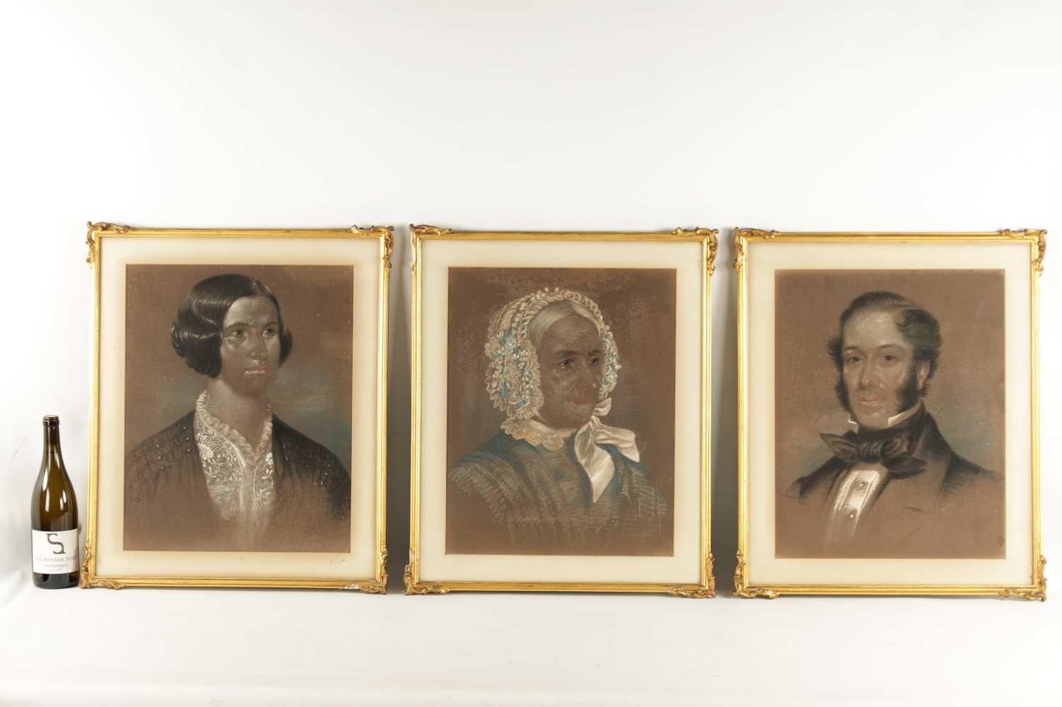 A SET OF THREE 19TH CENTURY PASTELS FAMILY PORTRAITS - Image 6 of 8