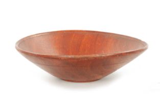 A 19TH CENTURY SCUMPLED PINE TREEN FRUIT BOWL POSSIBLY AMERICAN