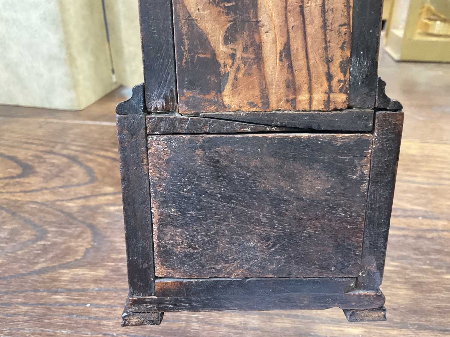 A RARE 18TH CENTURY MAHOGANY POCKET WATCH HOLDER FORMED AS A LIVERPOOL LONGCASE CLOCK - Image 10 of 10