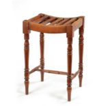 A RARE REGENCY YEW WOOD SLATTED TOP STOOL