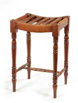 A RARE REGENCY YEW WOOD SLATTED TOP STOOL