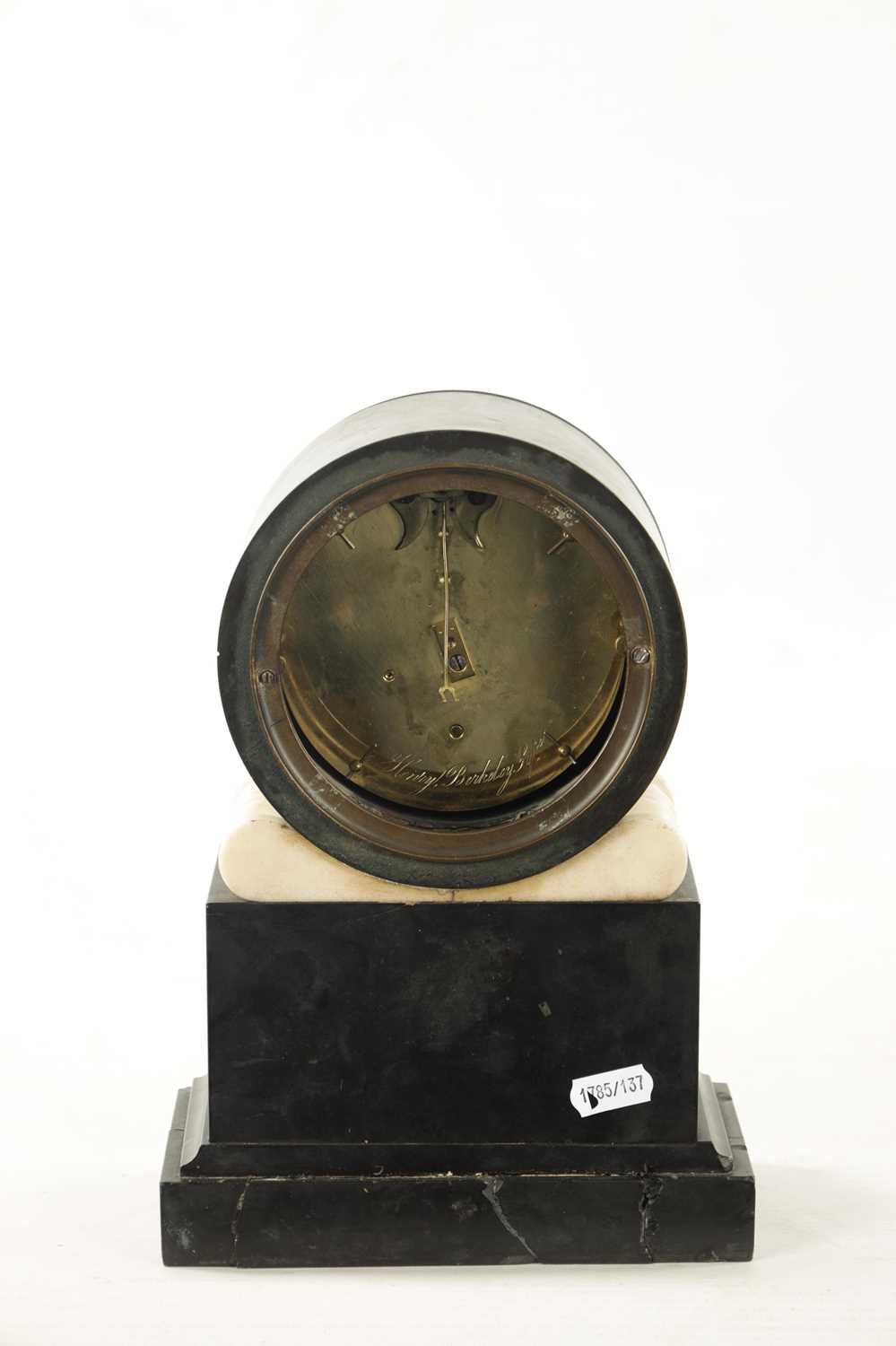 HENRY, BERKELEY SQUARE. A REGENCY MARBLE FUSEE MANTEL CLOCK - Image 5 of 7