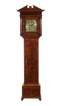 GEROGE CLOUGH, AN EARLY 18TH CENTURY 10” BRASS DIAL EIGHT-DAY YEW WOOD LONGCASE CLOCK
