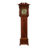 GEROGE CLOUGH, AN EARLY 18TH CENTURY 10” BRASS DIAL EIGHT-DAY YEW WOOD LONGCASE CLOCK