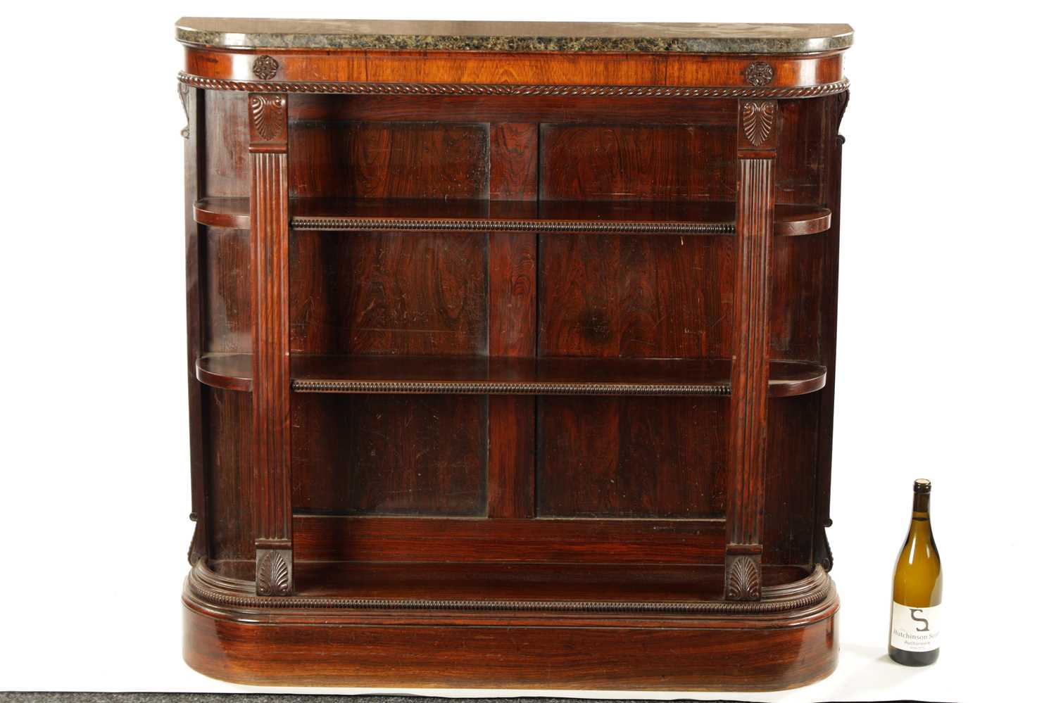 A REGENCY FIGURED ROSEWOOD OPEN BOOKCASE OF SMALL SIZE - Image 2 of 15