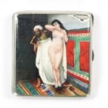 A 19TH CENTURY SILVER AND ENAMEL CIGARETTE CASE