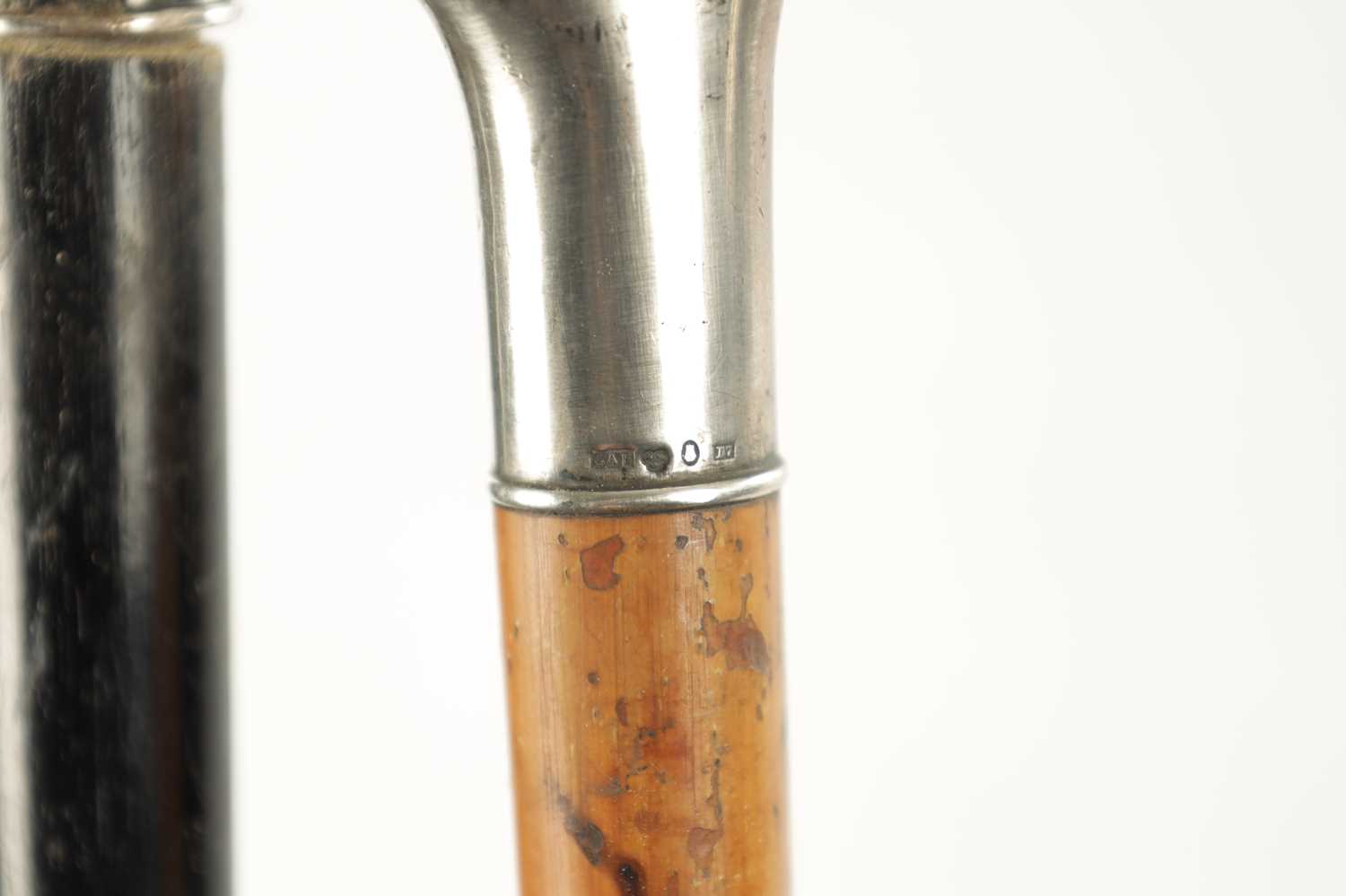 A COLLECTION OF THREE 19TH CENTURY SILVER TOPPED WALKING STICKS - Image 5 of 9