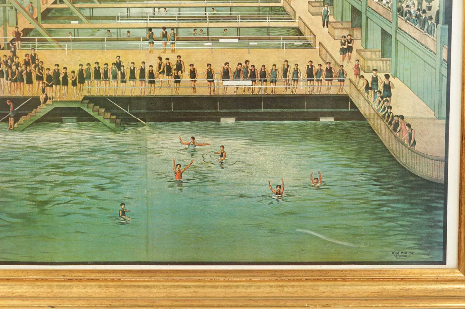 AFTER MARILYN JANECK BLAISDEIL (1928-2016) A LARGE FRAMED COLOURED PRINT OF A SAN FRANCISCO SWIMMING - Image 3 of 8