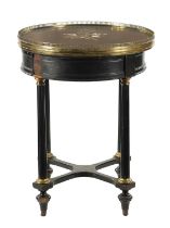 A 19TH CENTURY DERBYSHIRE ASHBOURNE PIETRA DURA SLATE TABLE