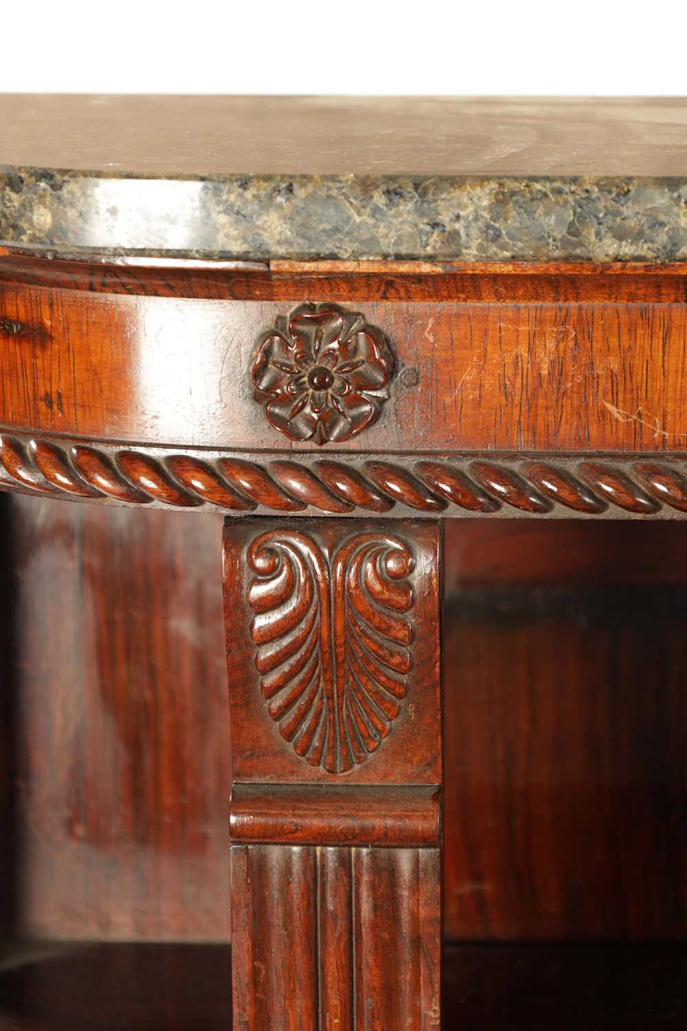 A REGENCY FIGURED ROSEWOOD OPEN BOOKCASE OF SMALL SIZE - Image 3 of 15