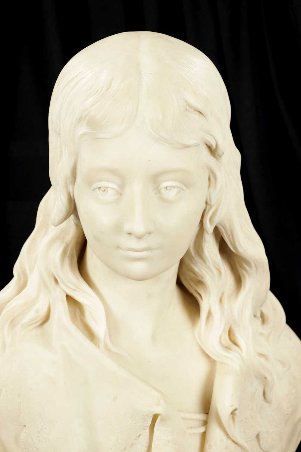JACQUES BOERO. A 19TH CENTURY CARVED CARRERA MARBLE ITALIAN BUST - Image 2 of 5