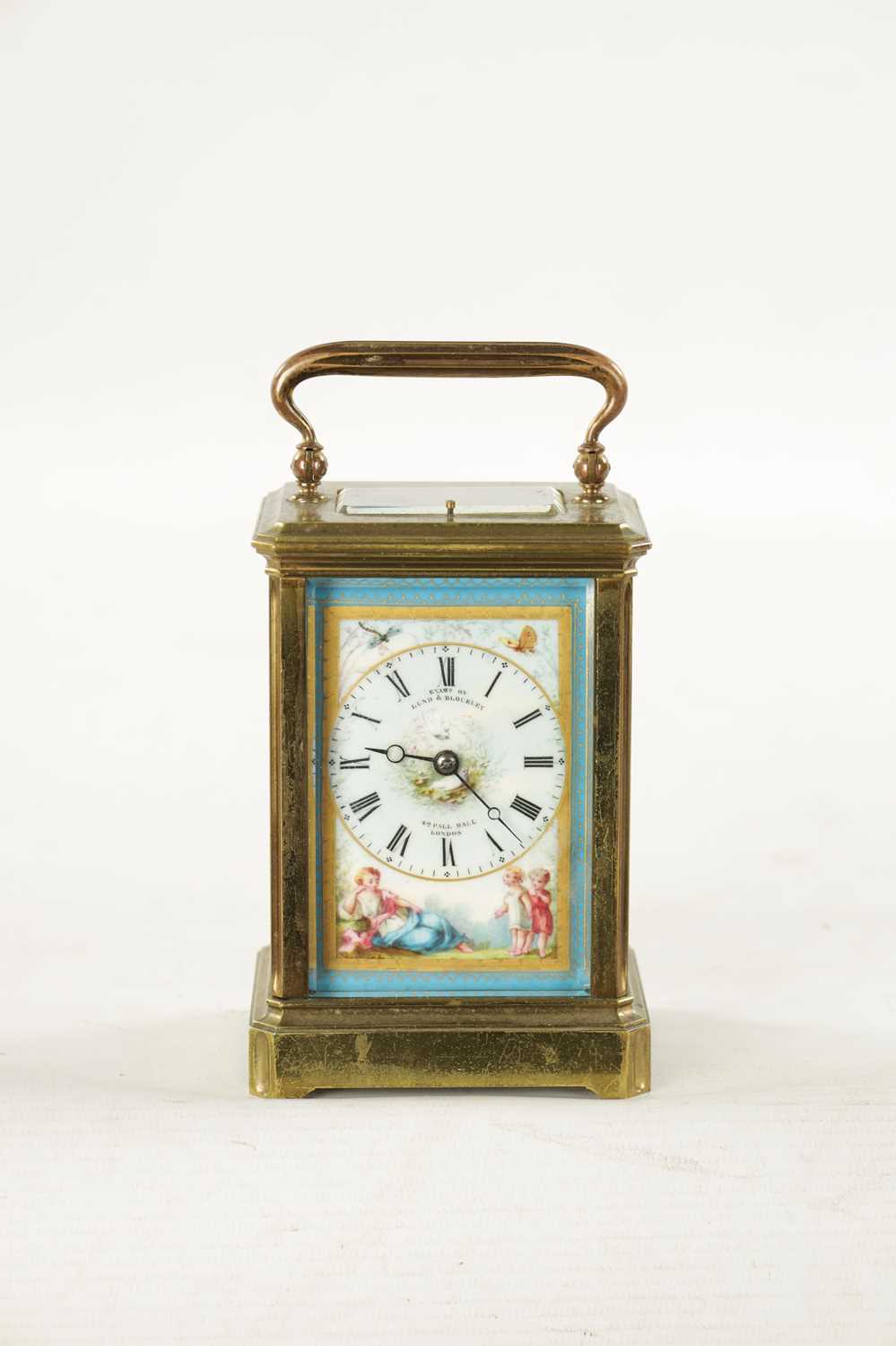 A LATE 19TH CENTURY FRENCH PORCELAIN PANELLED REPEATING CARRIAGE CLOCK - Image 2 of 10