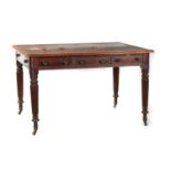 A WILLIAM IV MAHOGANY LIBRARY TABLE OF SMALL SIZE