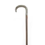 A LATE 19TH CENTURY FRENCH SILVER TOPPED WALKING STICK