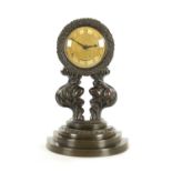 AN EARLY 19TH CENTURY ENGLISH BRONZE MANTEL CLOCK