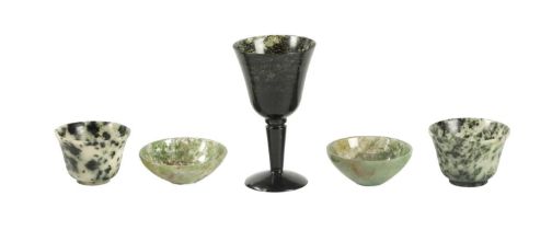 A COLLECTION OF JADE CUPS