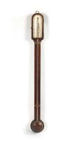 KING BRTISTOL. A GEORGE III MAHOGANY STICK BAROMETER