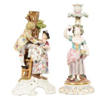 A LATE 19TH CENTURY MEISSEN STYLE CANDELABRA STEM