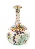 A CARLO MANZONI 19TH CENTURY PORCELAIN BOTTLE NECK VASE DATED 1897