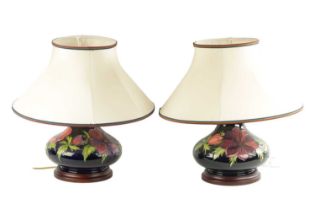 A PAIR OF MODERN MOORCROFT TABLE LAMPS
