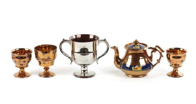 A COLLECTION OF 19TH CENTURY COPPER LUSTRE WARE