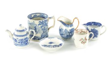 A COLLECTION OF VARIOUS 19TH CENTURY PEARLWARE ITEMS