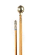 TWO BAMBOO MILITARY SWAGGER STICKS