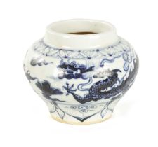 A CHINESE BLUE AND WHITE SHOULDERED VASE OF MING DESIGN