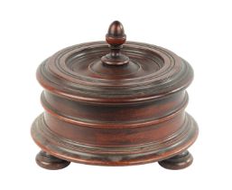 AN 18TH CENTURY MAHOGANY TREEN WARE LIDDED BOX