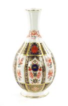 A ROYAL CROWN DERBY PORCELAIN IMARI PATTERN VASE