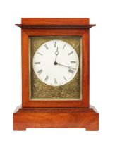 A SMALL LATE 19TH CENTURY MAHOGANY MANTEL CLOCK