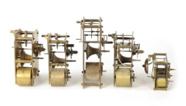 A COLLECTION OF FUSEE CLOCK MOVEMENTS