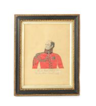 A 19TH CENTURY COLLAGE HALF PORTRAIT OF PRINCE FREDERICK, DUKE OF YORK