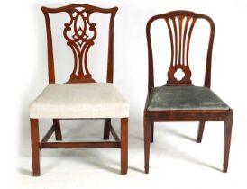 TWO GEORGIAN MAHOGANY SIDE CHAIRS