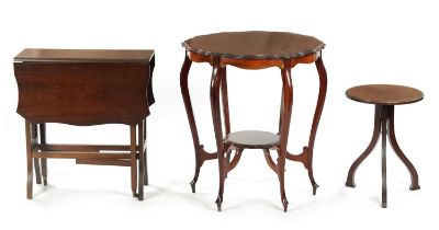 THREE EDWARDIAN MAHOGANY TABLES